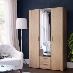 Szafa z lustrem i szufladami 120 cm Dąb Sonoma